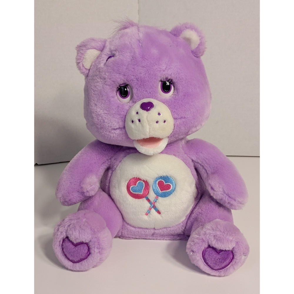 Talking Care Bears Share Bear Plush 2004 Purple Lavender 12" Tells Story
